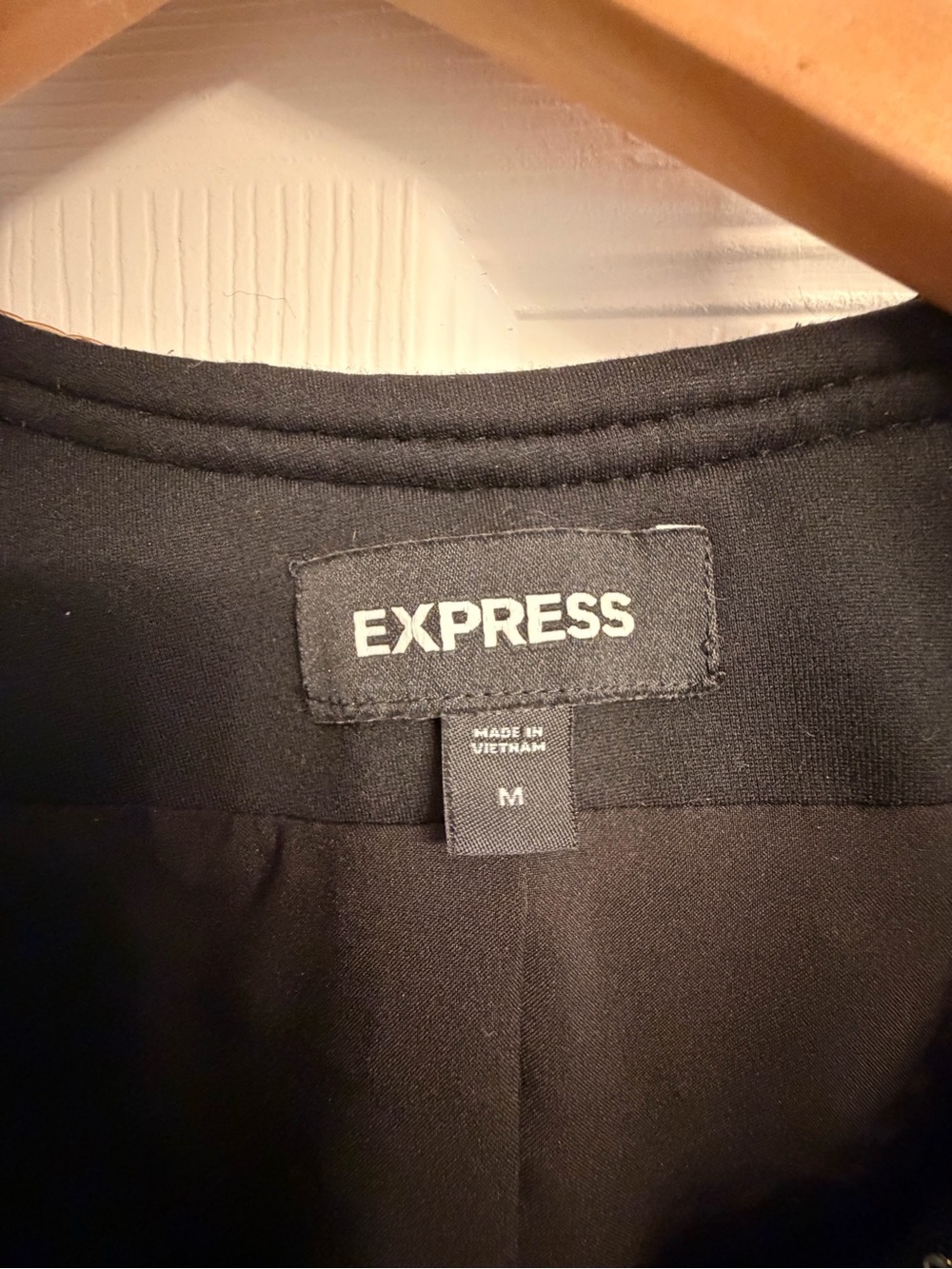 Express Black and Blue Tweed Collarless blazer with matching purse - Picture 5 of 6